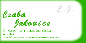csaba jakovics business card